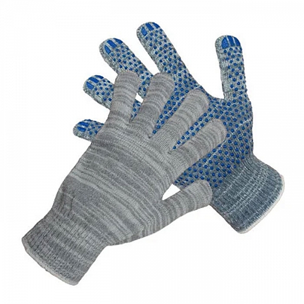 Перчатки хлопчатобумажные 10 класс 4-х нитка с ПВХ