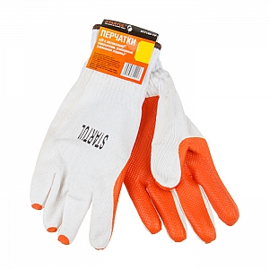 Перчатки хлопчатобумажные Startul ST7120-9 латексное покрытие усиленные размер 9