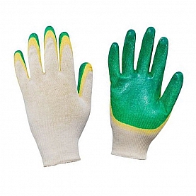 Перчатки Волат 65101-08 хлопчатобумажные латексное покрытие двойной облив 13 класс