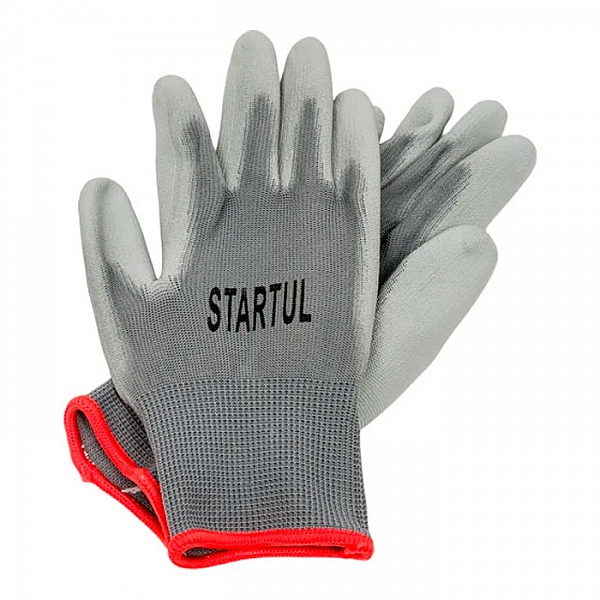 Перчатки нейлоновые Startul ST7128-8 полиуретановое покрытие серые размер 8