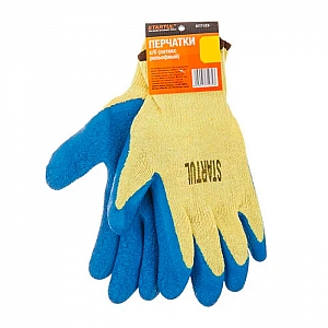 Перчатки хлопчатобумажные Startul ST7123-10 латексное рельефное покрытие размер 10