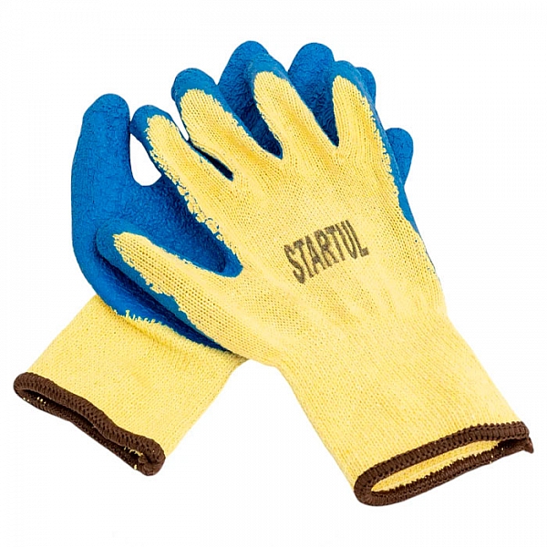 Перчатки хлопчатобумажные Startul ST7123-9 латексное рельефное покрытие размер 9