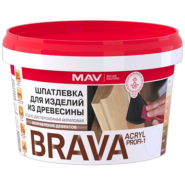 Шпатлевка MAV Brava Acryl Profi-1 белая 0.5 л