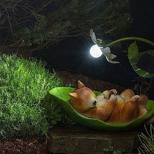 Фигура Чудесный сад 520 Лисенок на солнышке с фонариком садовая на солнечной батарее. Изображение - 1