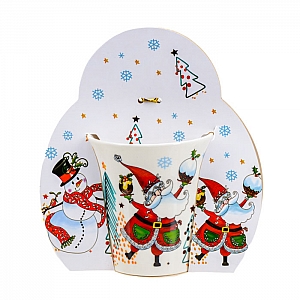 Кружка Новогодняя ZPX226923 код 291861 фарфоровая 400 мл. Изображение - 1