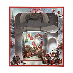 Набор подарочный DomiNado HK2335E кружка ложка блюдце из фарфора