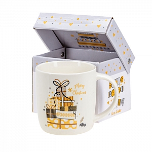 Кружка Новогодняя ZPX226942 код 291878 фарфоровая 380 мл. Изображение - 3