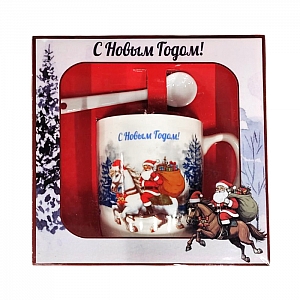 Набор подарочный DomiNado AT1941E кружка ложка из фарфора