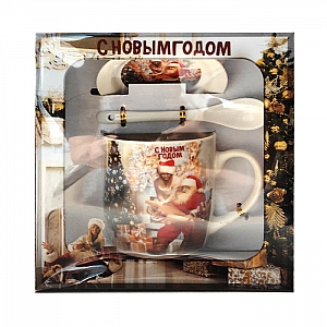 Набор подарочный DomiNado HK2209 кружка ложка блюдце из фарфора