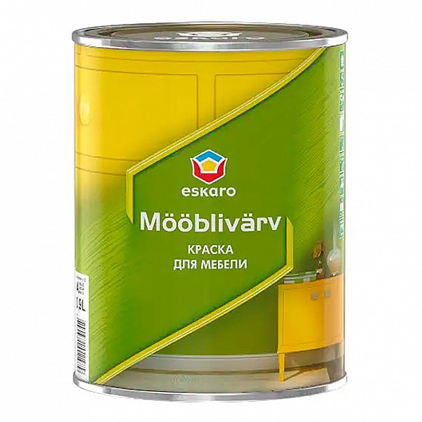 Краска для мебели Eskaro Mooblivarv база А полуматовая 0.9 л белая под колеровку