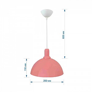 Светильник подвесной Apeyron Electrics 12-104 Е27 15Вт 220В металлический розовый шнур белый. Изображение - 2