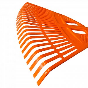 Грабли веерные Инструм Агро Гардения пластмассовые с алюминиевым черенком оранжевые 23 зуба 500 мм. Изображение - 1