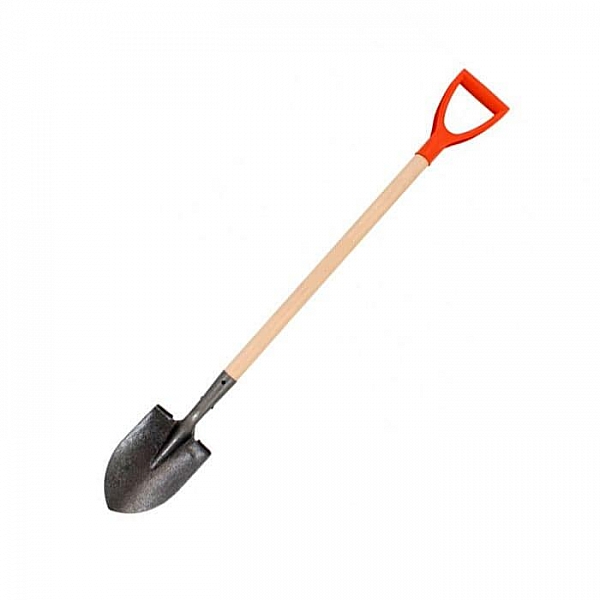 Лопата копальная МАТиК ЛКт 2 остроконечная с черенком и ручкой рельсовая сталь 116 см