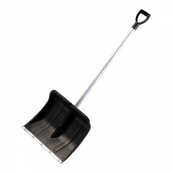 Лопата снеговая Вьюга №2 пластиковая с алюминиевым черенком и V-пластиковой ручкой 500*375 мм