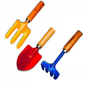 Набор инструментов для сада и огорода 27427566 код 209293 металлических с деревянными ручками 20 см