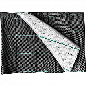 Агроткань из плоских полипропиленовых нитей 1.4*100 м черно/белая рулон 8035