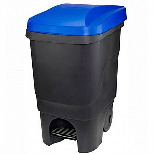 Контейнер для мусора Idea М 2398 60 л с педалью синяя крышка