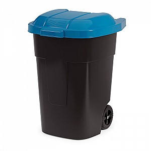 Бак для мусора Альтернатива 65 л на колесах черно-синий