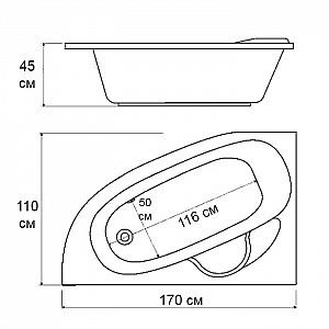 Акриловая ванна Alba Spa Iren БЛД029030Л100 170*110 левая. Изображение - 4