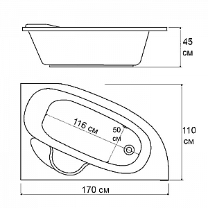 Акриловая ванна Alba Spa Iren БЛД028030П100 170*110 правая. Изображение - 4