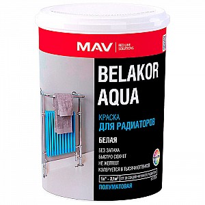 Краска MAV Belakor Aqua для радиаторов белая полуматовая 1 л