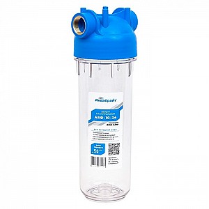 Магистральный фильтр Аквабрайт АБФ-10-34 прозрачный для холодной воды