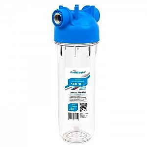 Магистральный фильтр Аквабрайт АБФ-10-1 прозрачный для холодной воды