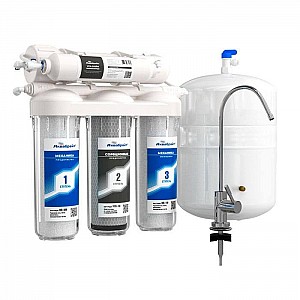 Система очистки воды Аквабрайт АБФ-ОСМО-5 обратного осмоса под кухонную мойку с отдельным краном 5 ступеней очистки