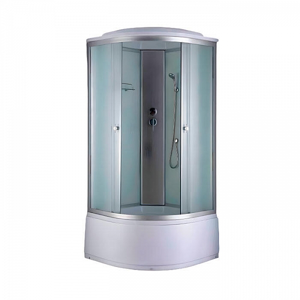 Душевая кабина Coliseum Simple T-90*90 см белое матовое стекло высокий поддон