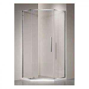 Душевой уголок Veconi Rovigo 100*100 см дверь распашная, стекло прозрачное, профиль хром RV35-100-01-C7