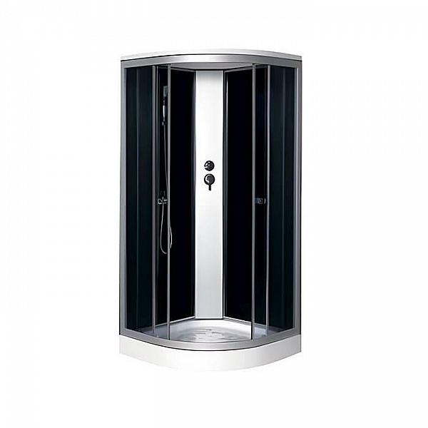 Душевая кабина Coliseum ТМ-90*90 см низкий поддон черное тонированное стекло