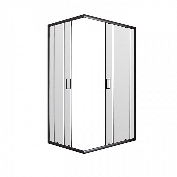 Душевой уголок Taliente TA-09120-1CB асимметричный прозрачное стекло 6 мм черный профиль 120*90*195 см