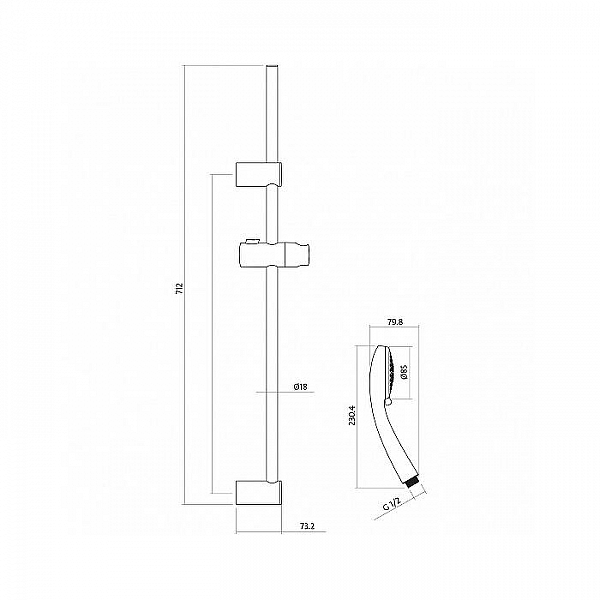 Душевой гарнитур Cersanit Vibe 63067