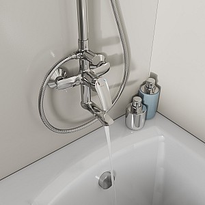 Душевая система Rora Milardo RORSB4FM06 для ванны с верхним душем хром. Изображение - 2