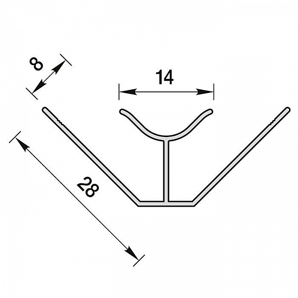 Профиль внутренний ПВХ Ideal Ламини 551 Цемент 2700 мм