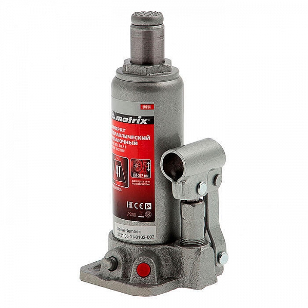 Домкрат Matrix 50754 гидравлический бутылочный 4 т