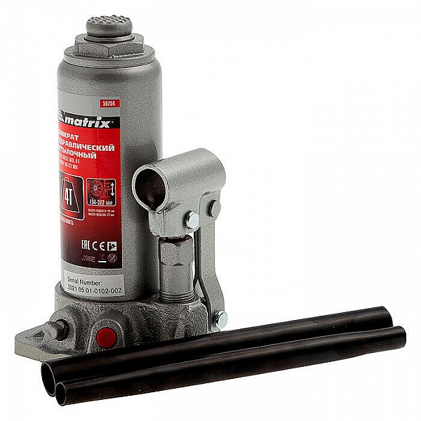Домкрат Matrix 50754 гидравлический бутылочный 4 т