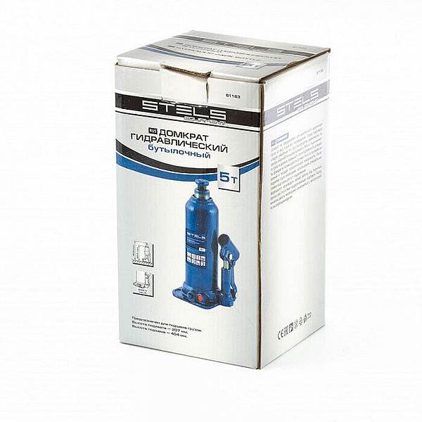 Домкрат Stels 51163 гидравлический бутылочный 5 т