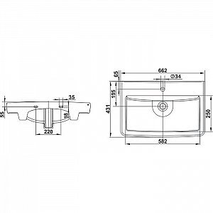 Умывальник Керамин Милан 65 мебельный белый. Изображение - 5