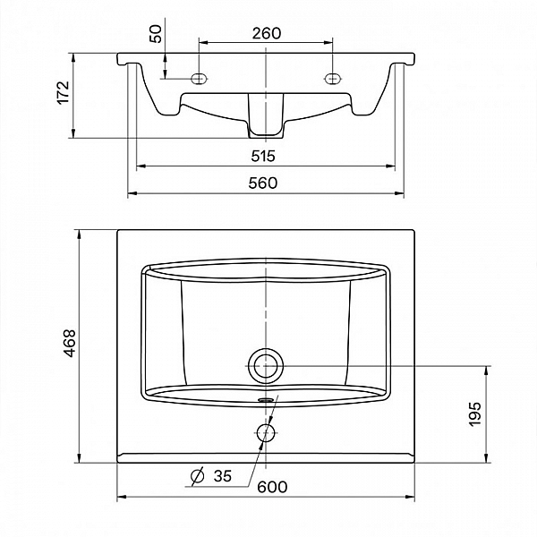 УЦЕНКА Умывальник Santek Элина 60
