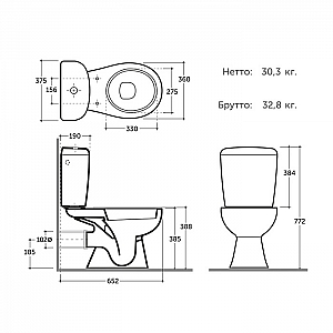 Компакт-унитаз Керамин Гранд-N МС Алкапласт графит. Изображение - 2