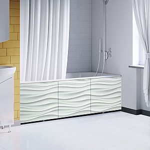 Экран под ванну Comfort Alumin 3D 1.5 м волна белая. Изображение - 1