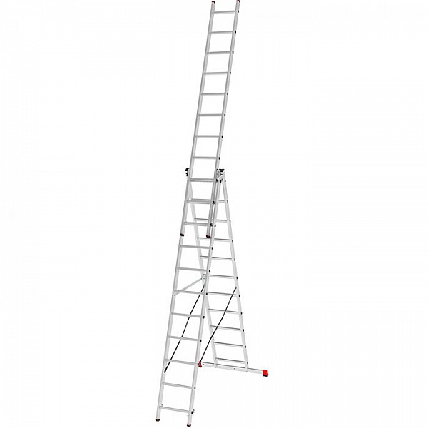 Лестница трехсекционная Новая высота 2230311 серия NV223 3*11 ступеней 7.08 м