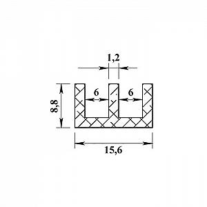 Алюминиевый ш-образный Пилот Про 01191 266 15.6*8.8*1.2*1000 мм. Изображение - 1