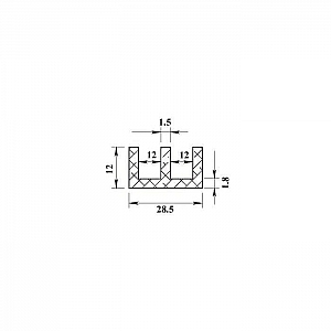 Алюминиевый ш-образный Пилот Про 14173 28.5*12*1000 мм. Изображение - 1