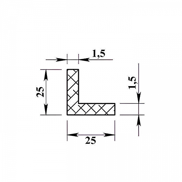 Алюминиевый уголок Пилот Про 25*25*1000 мм рифленый