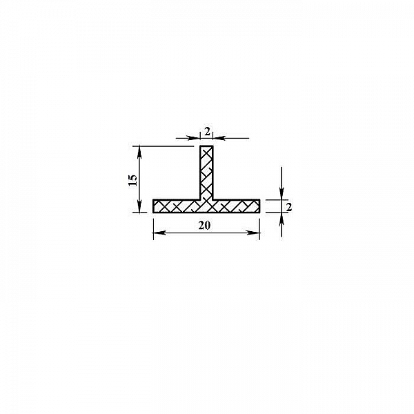 Алюминиевый тавр Пилот Про 20*15*2*2000 мм