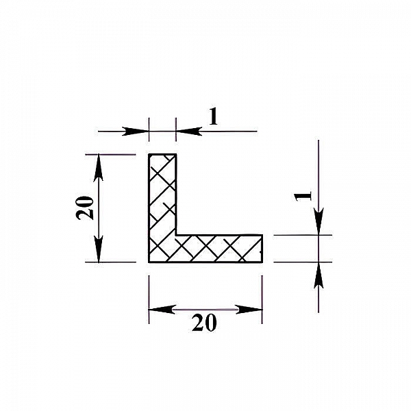 Алюминиевый уголок Пилот Про 20*20*1*2000 мм белый муар