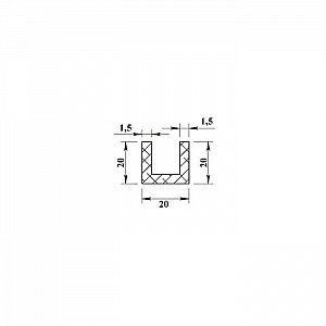 Алюминиевый швеллер Пилот Про 00487 20*20*20*1.5*1000 мм серебро. Изображение - 1