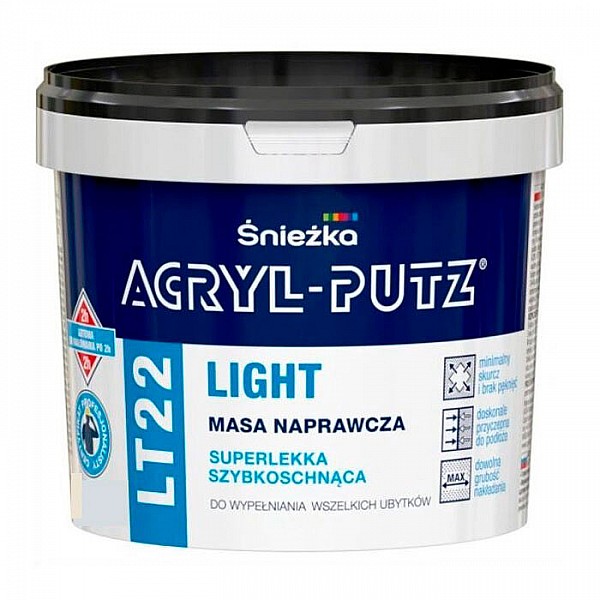 Шпатлевка Sniezka Acryl Putz LT22 Light ремонтная масса суперлегкая 0.75 л купить в интернет-магазине Гемма